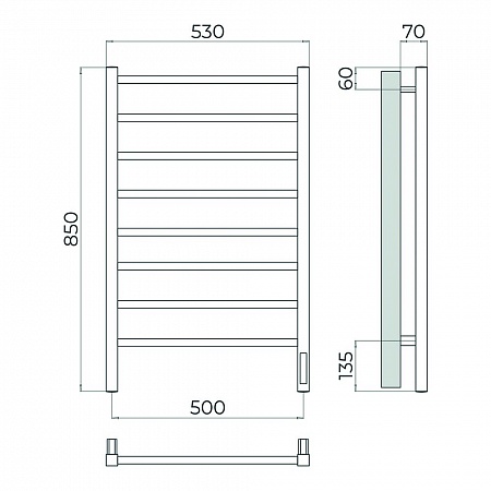 Ватикан П8 500х850 Электро Полотенцесушитель TERMINUS Оружейная сталь Дубна - фото 4 Ватикан П8 500х850 Электро Полотенцесушитель TERMINUS Оружейная сталь Дубна - фото 4