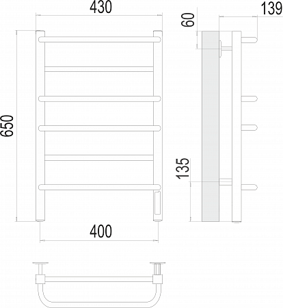 Евромикс квадро П6 400х650 Электро (quick touch) Полотенцесушитель TERMINUS Дубна - фото 3 Евромикс квадро П6 400х650 Электро (quick touch) Полотенцесушитель TERMINUS Дубна - фото 3