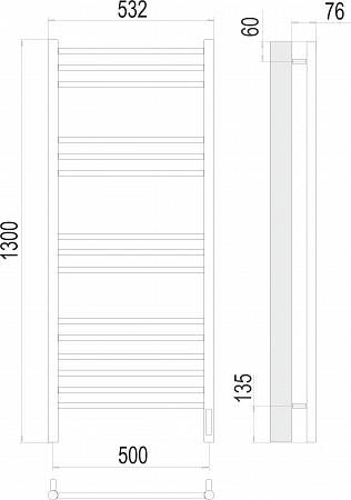 Аврора П15 500х1300 электро (sensor quick touch) Полотенцесушитель TERMINUS Дубна - фото 3 Аврора П15 500х1300 электро (sensor quick touch) Полотенцесушитель TERMINUS Дубна - фото 3