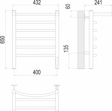 Классик с/п П6 400х650 Электро (quick touch) Полотенцесушитель TERMINUS Дубна - фото 3 Классик с/п П6 400х650 Электро (quick touch) Полотенцесушитель TERMINUS Дубна - фото 3