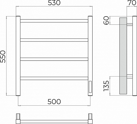 Ватикан П4 500х550 Электро (quick touch) Полотенцесушитель TERMINUS Дубна - фото 3