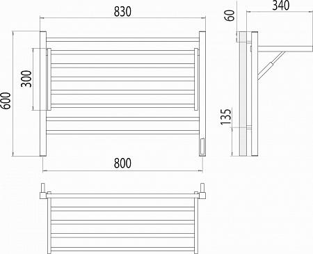Горизонт П8 800х600 электро (sensor quick touch) Полотенцесушитель TERMINUS Дубна - фото 5 Горизонт П8 800х600 электро (sensor quick touch) Полотенцесушитель TERMINUS Дубна - фото 5