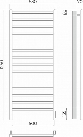 Ватикан П12 500х1250 Электро (quick touch) Полотенцесушитель TERMINUS Дубна - фото 3 Ватикан П12 500х1250 Электро (quick touch) Полотенцесушитель TERMINUS Дубна - фото 3