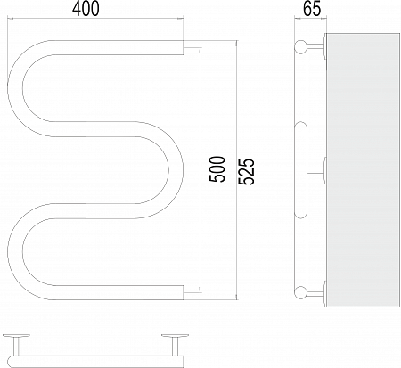 Электро 25 М-обр 400х500 Полотенцесушитель  TERMINUS Дубна - фото 3