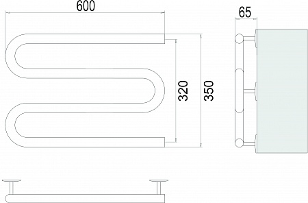 Электро 25 М-обр 600х350 Полотенцесушитель TERMINUS Дубна - фото 3 Электро 25 М-обр 600х350 Полотенцесушитель TERMINUS Дубна - фото 3