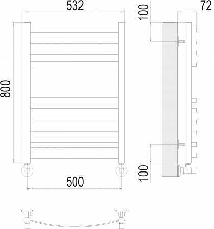 Авиэль П10 500х800 Полотенцесушитель  TERMINUS Дубна - фото 3