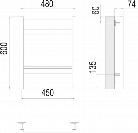 Сицилия П6 450х600 электро КС ЧЕРНЫЙ МУАР ( new встроен диммер) Полотенцесушитель TERMINUS Дубна - фото 3 Сицилия П6 450х600 электро КС ЧЕРНЫЙ МУАР ( new встроен диммер) Полотенцесушитель TERMINUS Дубна - фото 3