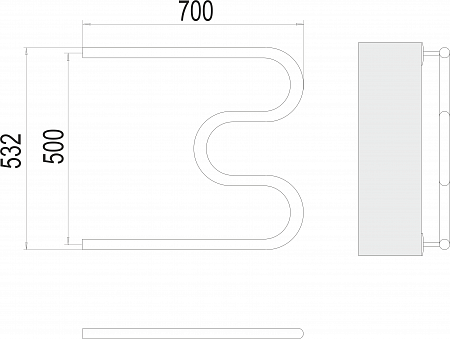 М-обр AISI 32х2 500х700 Полотенцесушитель TERMINUS Дубна - фото 3 М-обр AISI 32х2 500х700 Полотенцесушитель TERMINUS Дубна - фото 3