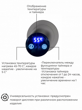 Рондо П2 350х760 электро Полотенцесушитель TERMINUS Оружейная сталь Дубна - фото 5 Рондо П2 350х760 электро Полотенцесушитель TERMINUS Оружейная сталь Дубна - фото 5