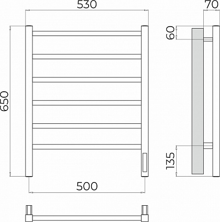 Ватикан П6 500х650 Электро (quick touch) Полотенцесушитель TERMINUS Дубна - фото 3